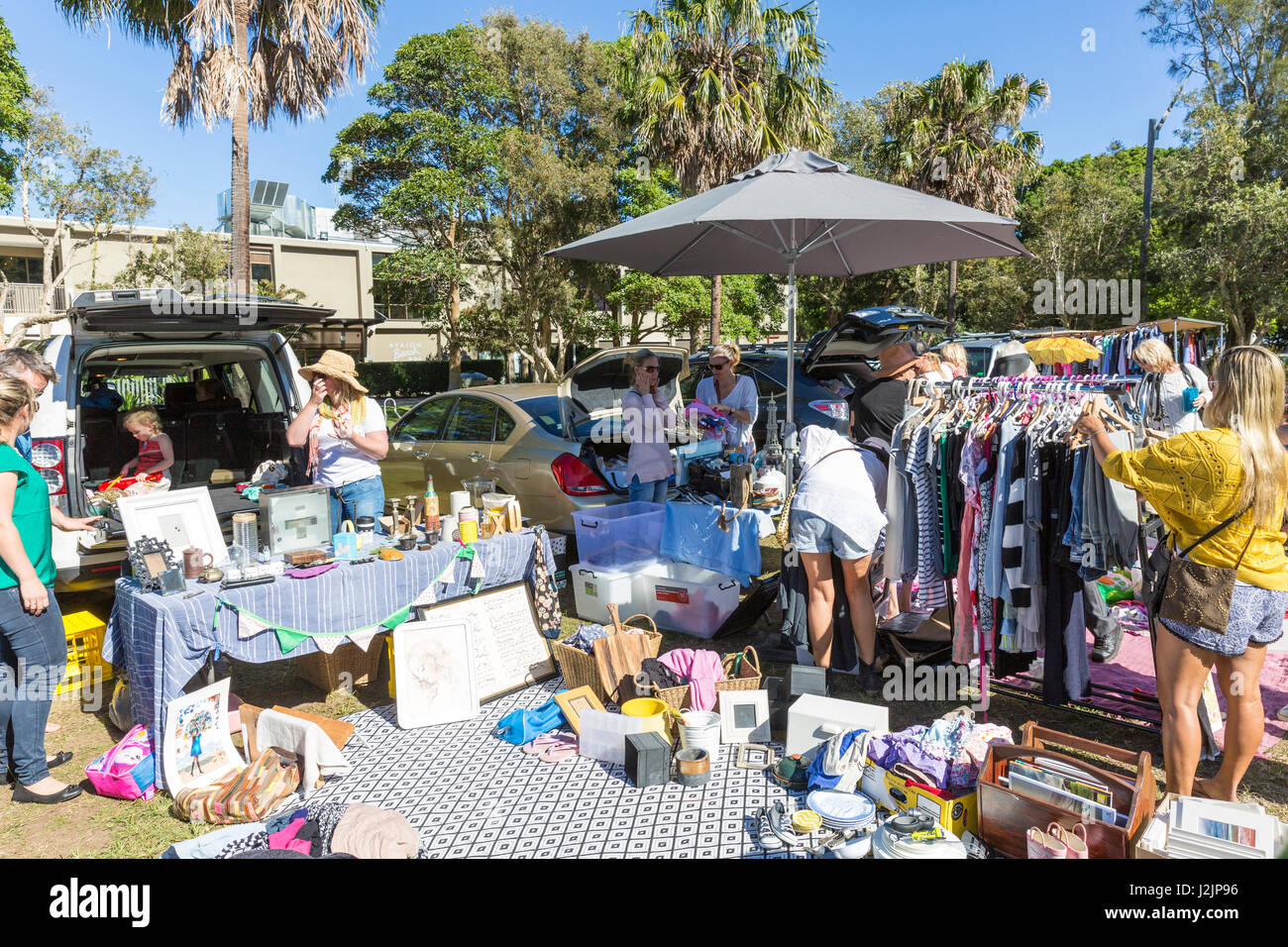 Australian car boot sale in Avalon on Sydney northern beaches,Australia Stock Photo Alamy
