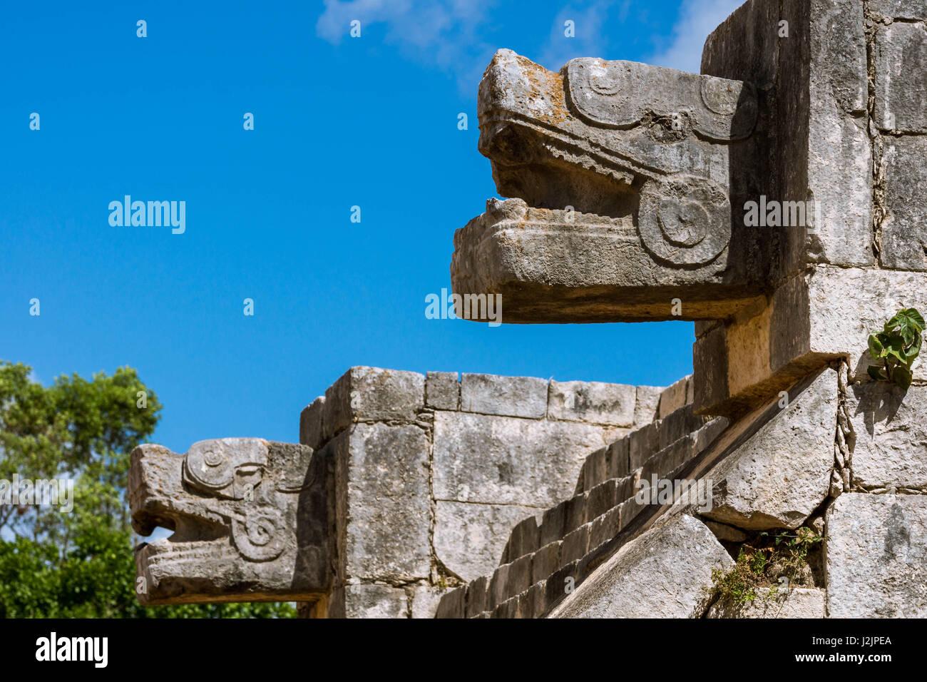 Platforma de las Aguilas y los Jaguares ('Platform of the Eagles and Jaguars'), in Chichén Itzá (Mexico) Stock Photo