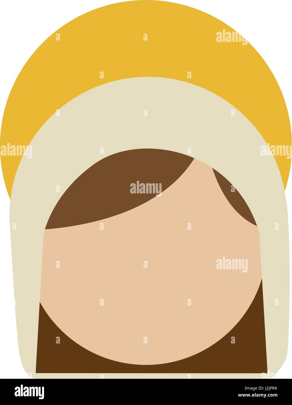 colorful silhouette of faceless head of saint virgin mary Stock Vector