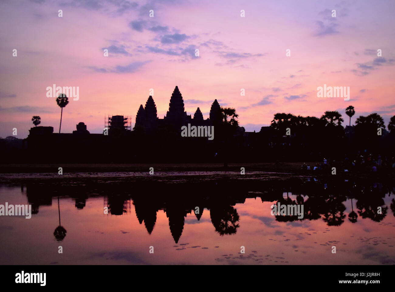 Angkor Wat temple sunrise - beautiful exotic South East Asia Stock Photo