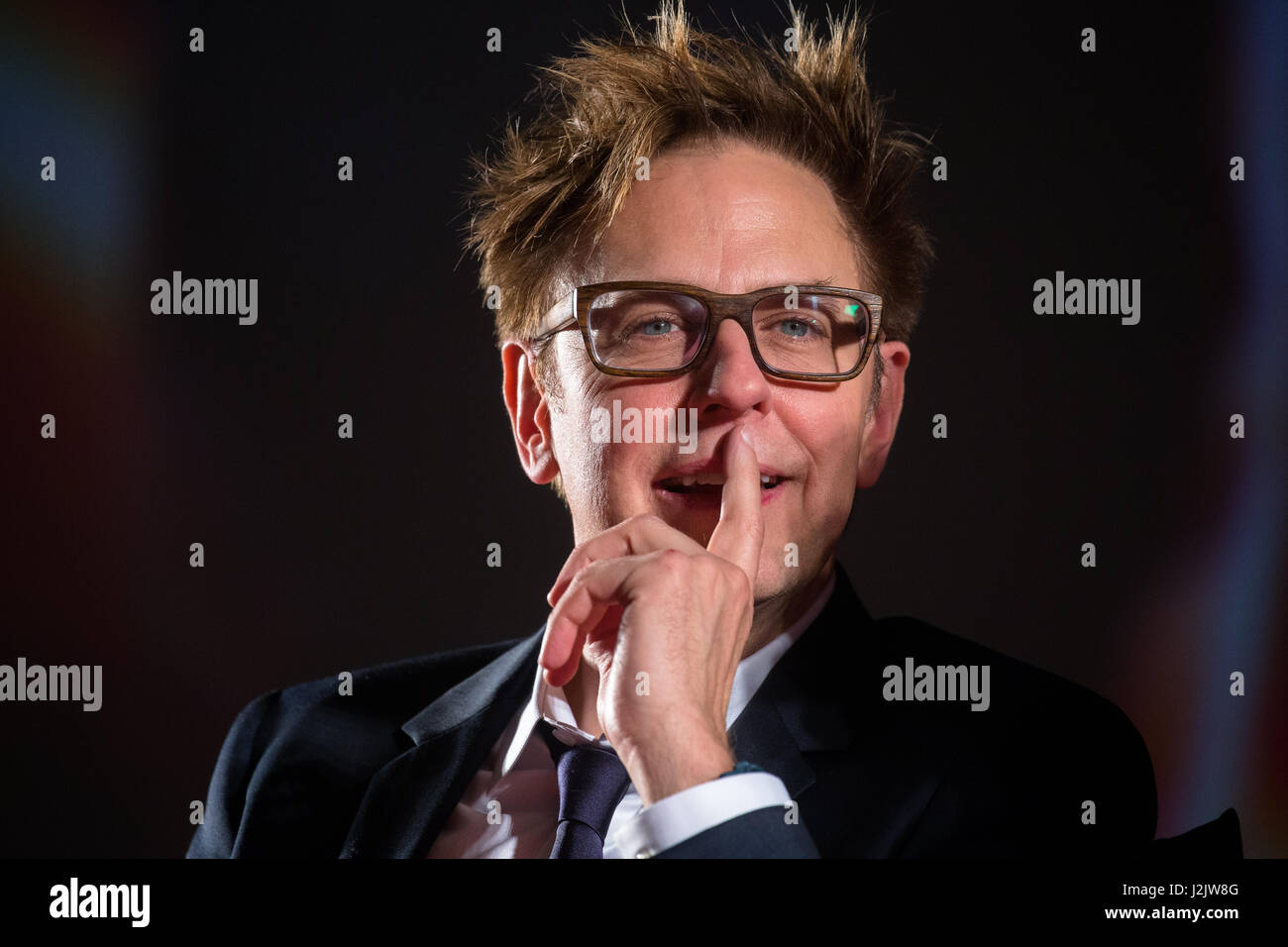 Moscow, Russia. 27th Apr, 2017. At the premiere 'Guardians of the Galaxy Vol. 2' film at the KARO 11 Oktyabr Cinema at scene american film director James Gunn. Stock Photo