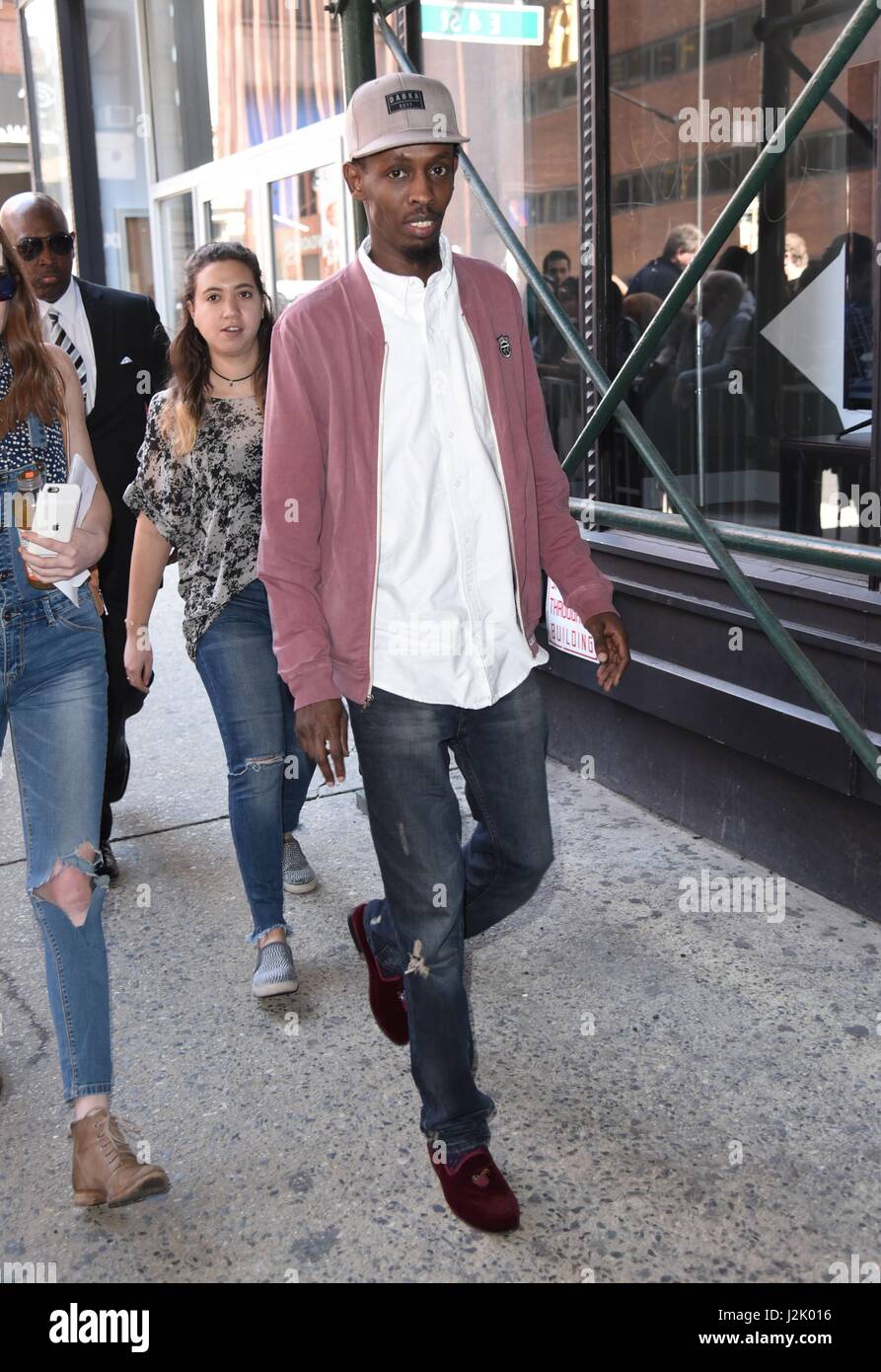 New York, NY, USA. 28th Apr, 2017. Barkhad Abdi out and about for