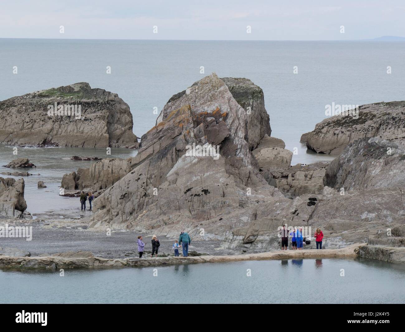 Devon, UK. 29th April 2017. The Tunnels beach brings people
