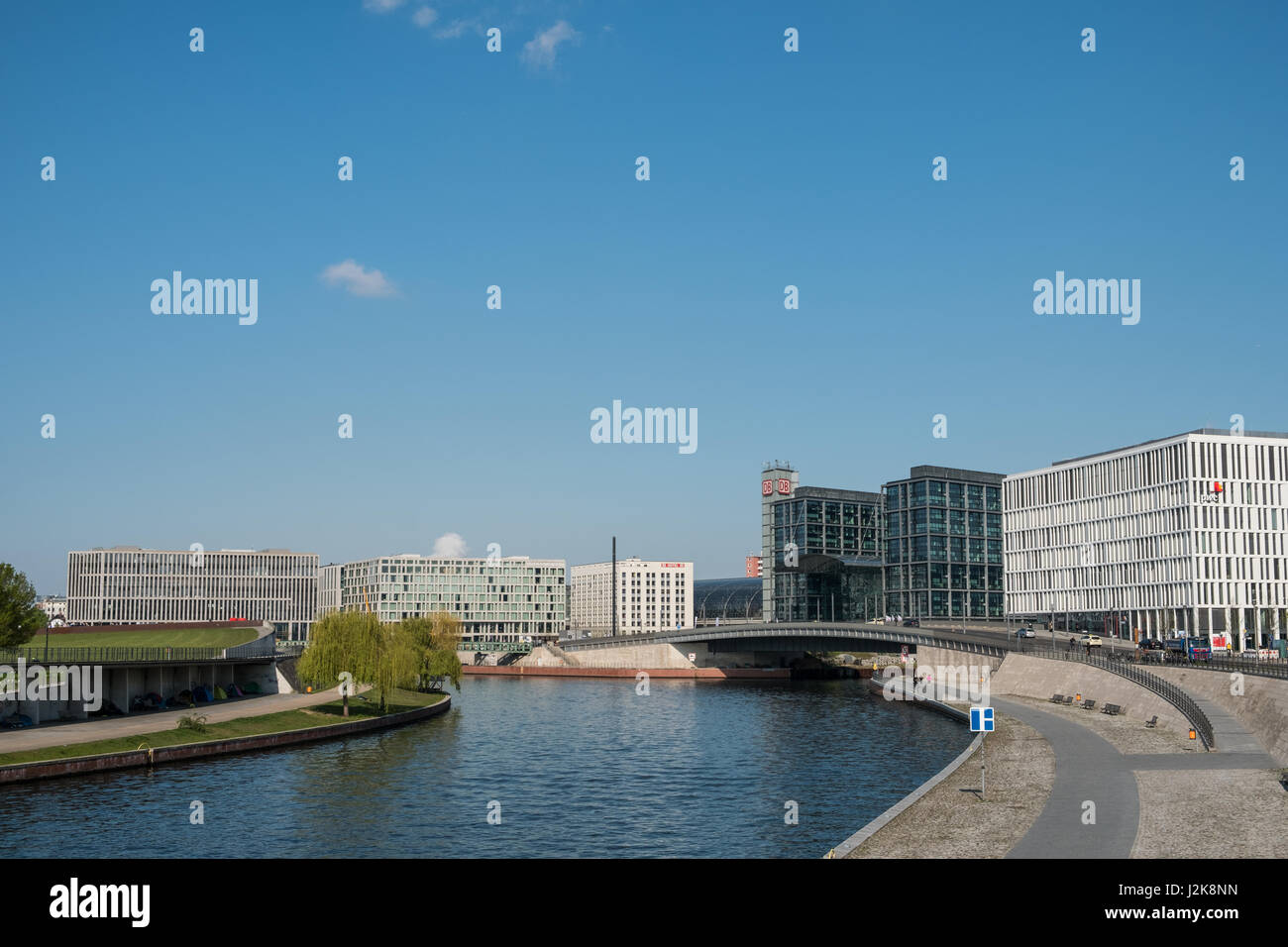 Berlin Riverside Berlin, Germany - april, 27: Riverside of the river Spree and the ...