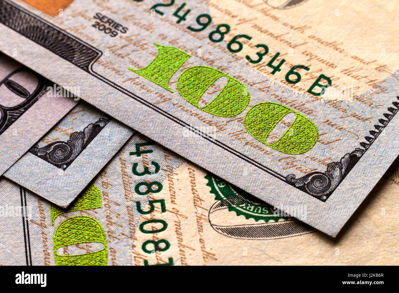 US one hundred dollar bills money background Stock Photo - Alamy