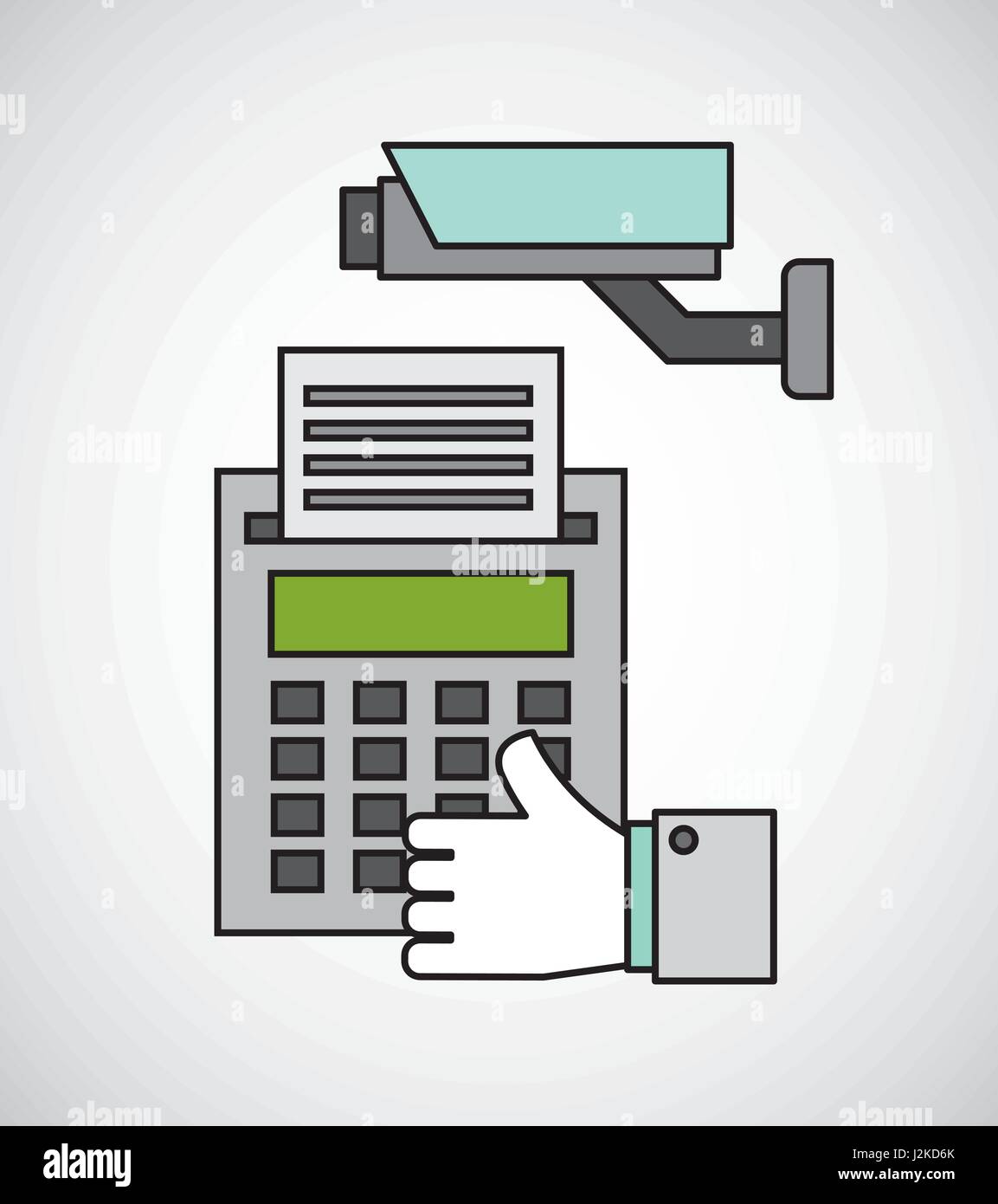 Security Camera With Register Machine Stock Vector Art