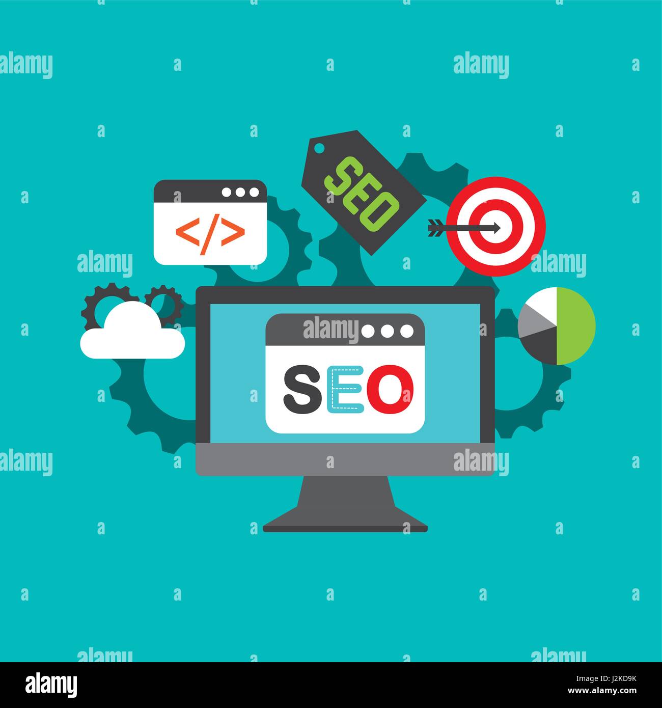 search engine optimization flat icons Stock Vector Image & Art - Alamy