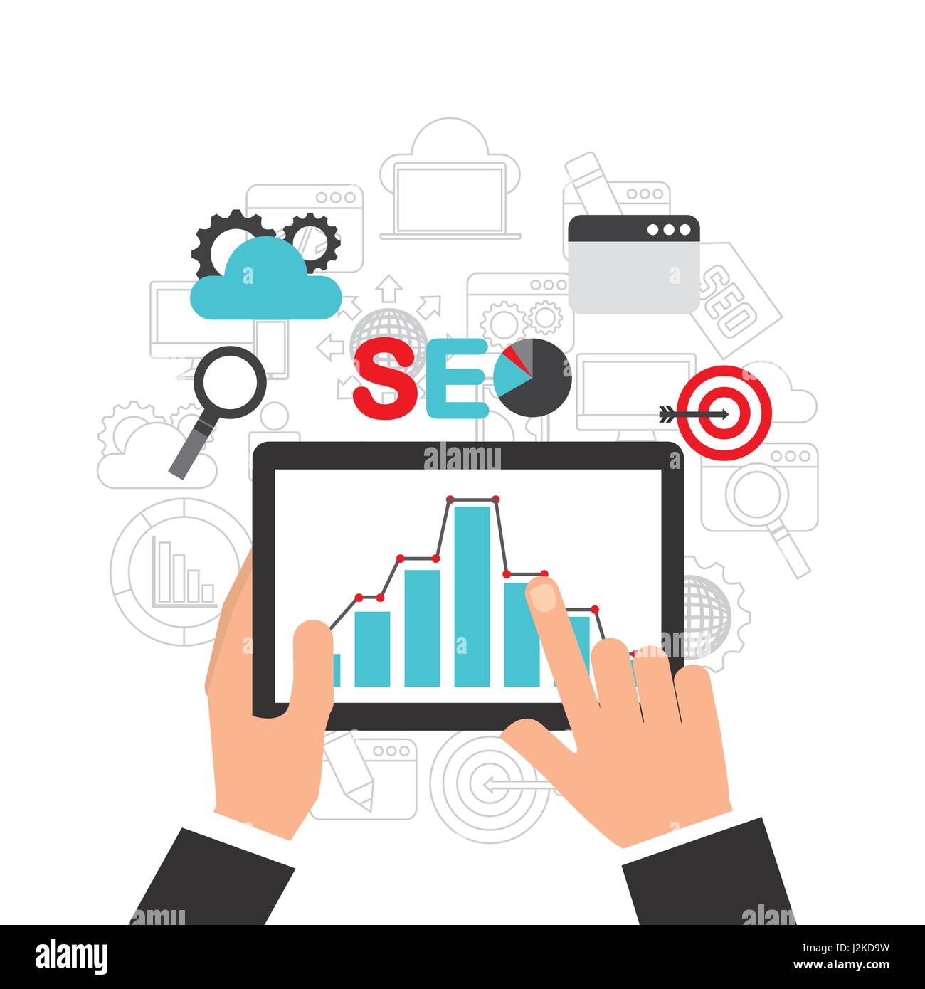 search engine optimization flat icons Stock Vector Image & Art - Alamy
