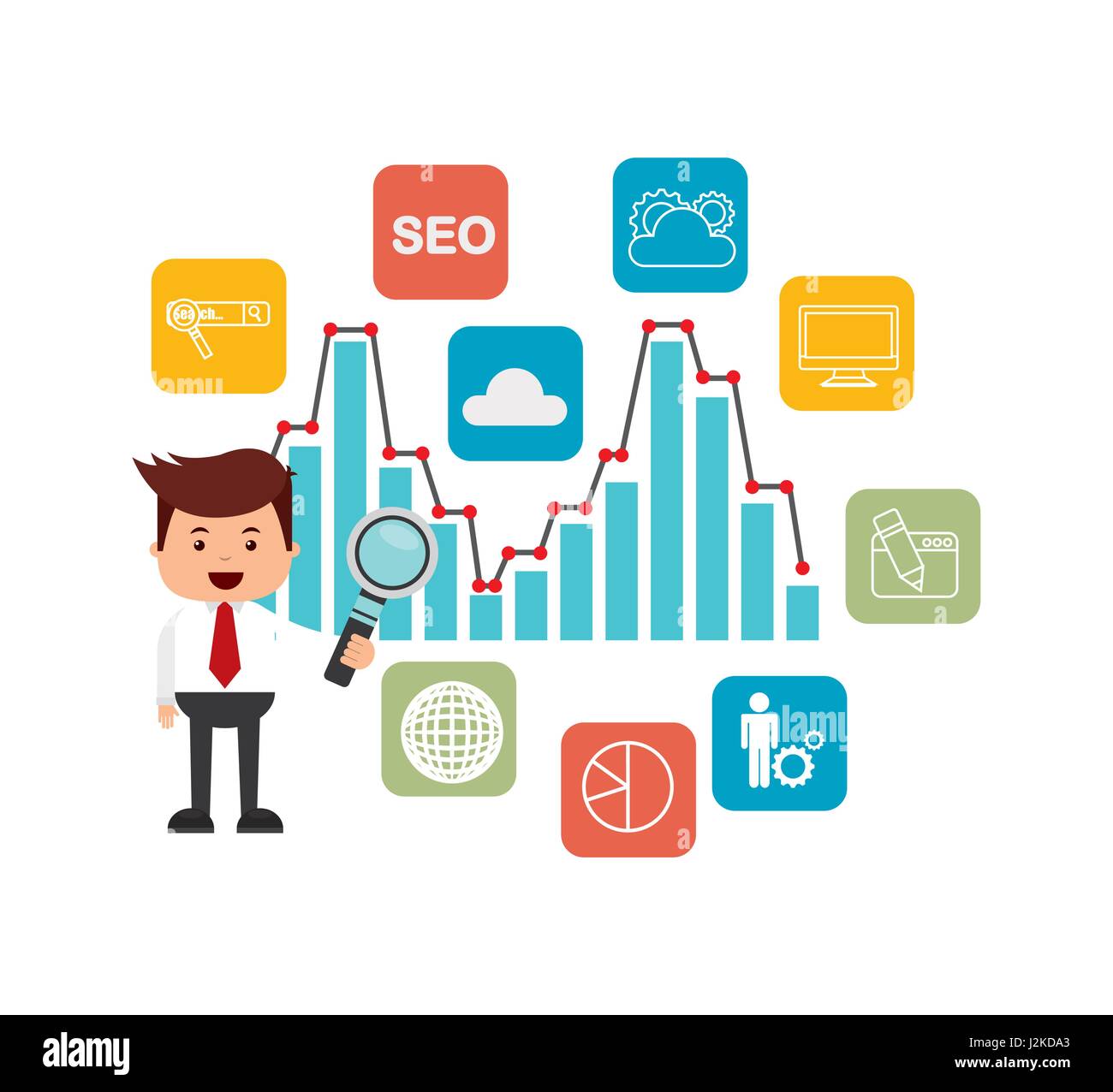 search engine optimization flat icons Stock Vector Image & Art - Alamy