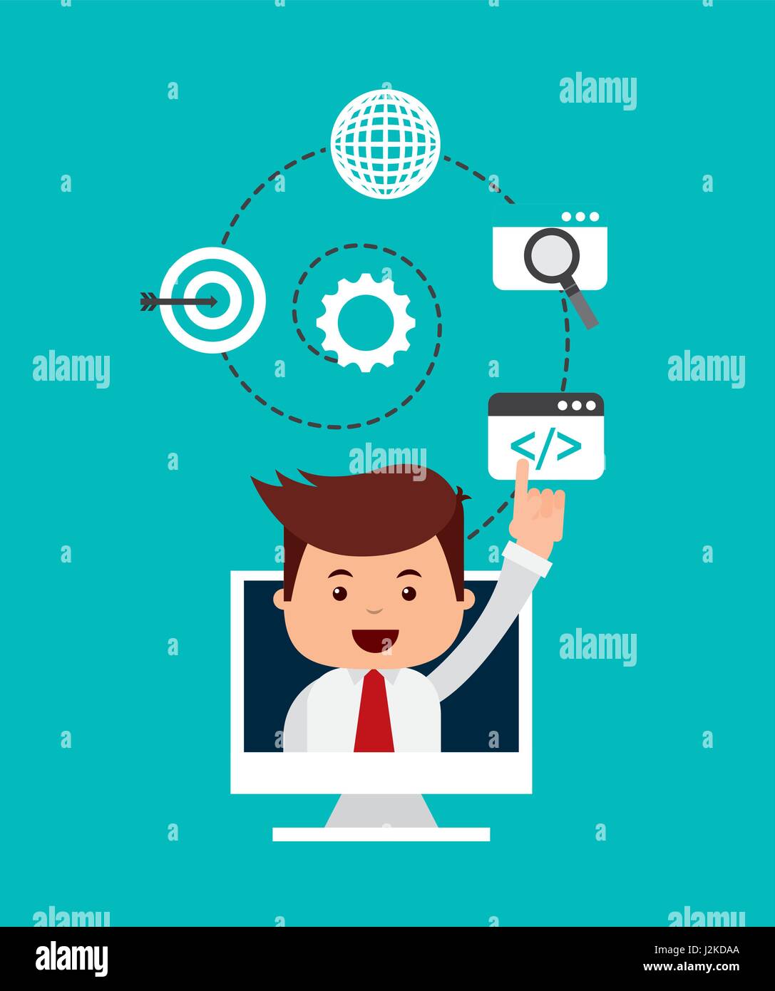 search engine optimization flat icons Stock Vector Image & Art - Alamy