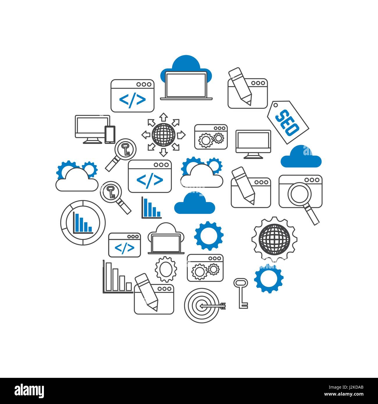 search engine optimization flat icons Stock Vector Image & Art - Alamy