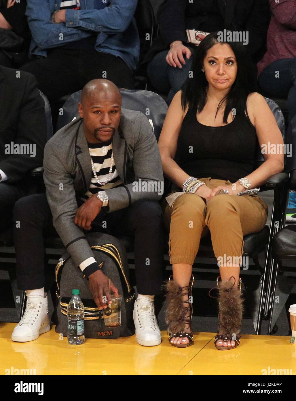 Celebrities at the Lakers game. The Washington Wizards defeated