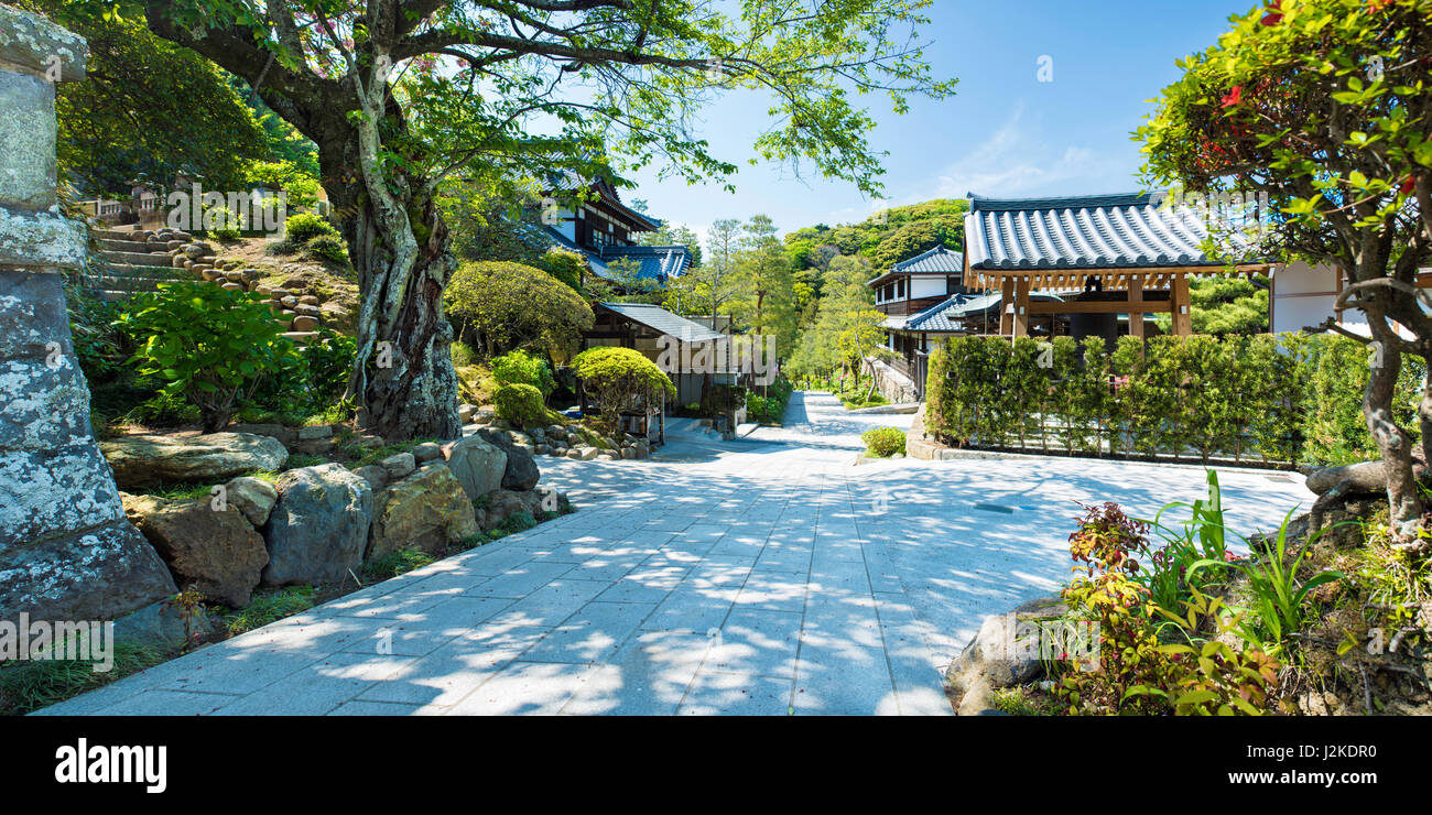 The monastery in Kencho-Ji Temple in Kamakura, Japan. This is where the the monks train in Zen meditation and usually exclusively closed to visitors. Stock Photo