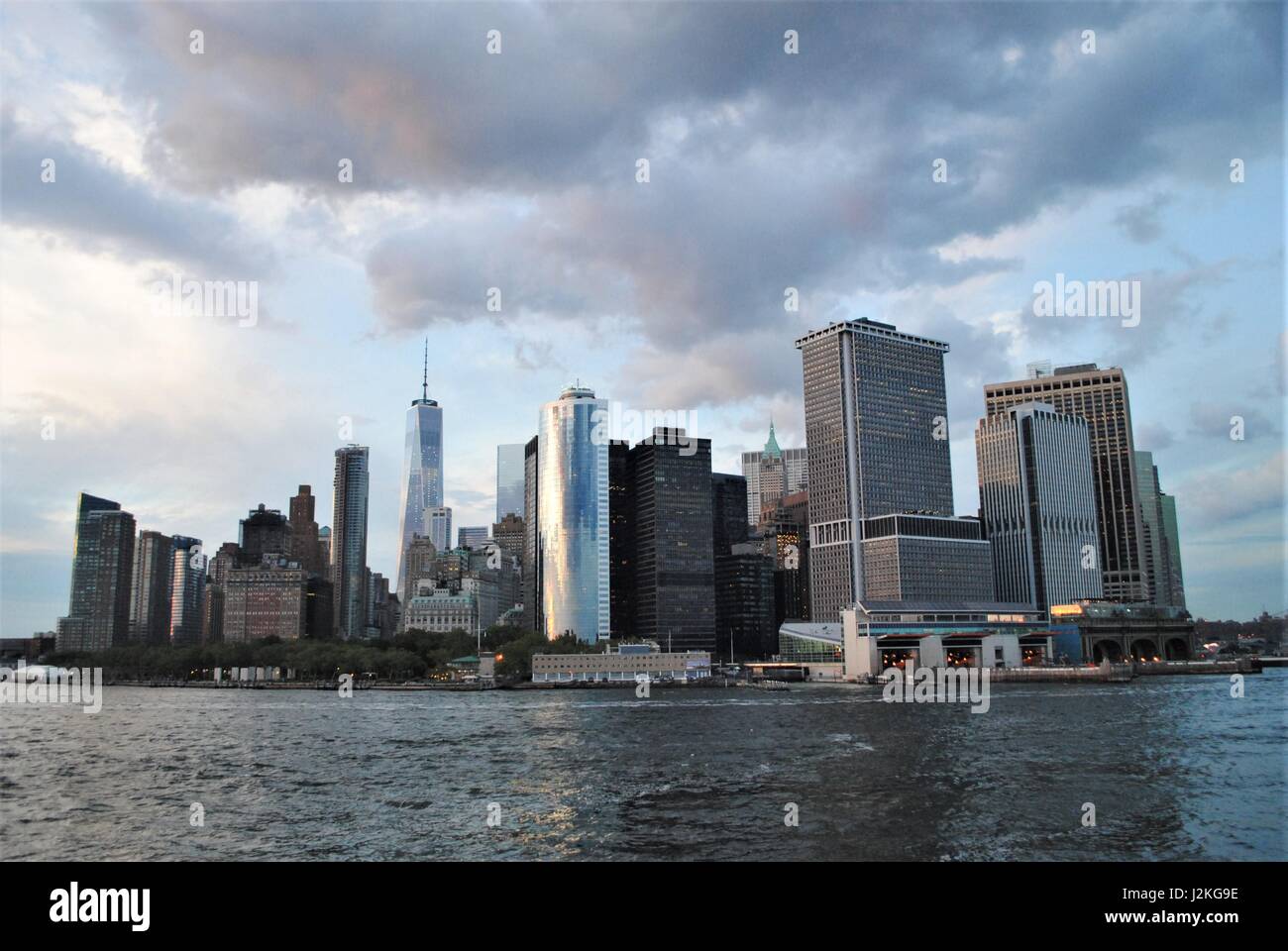 Downtown view from the Upper Bay, New York seafront, the United States Stock Photo