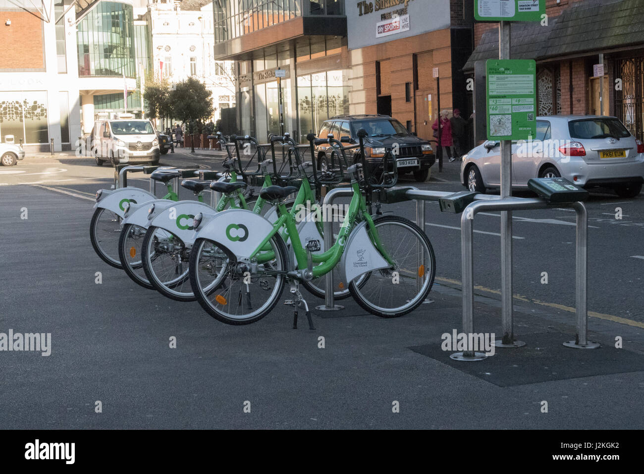 Cycle hire Liverpool City centre Stock Photo Alamy