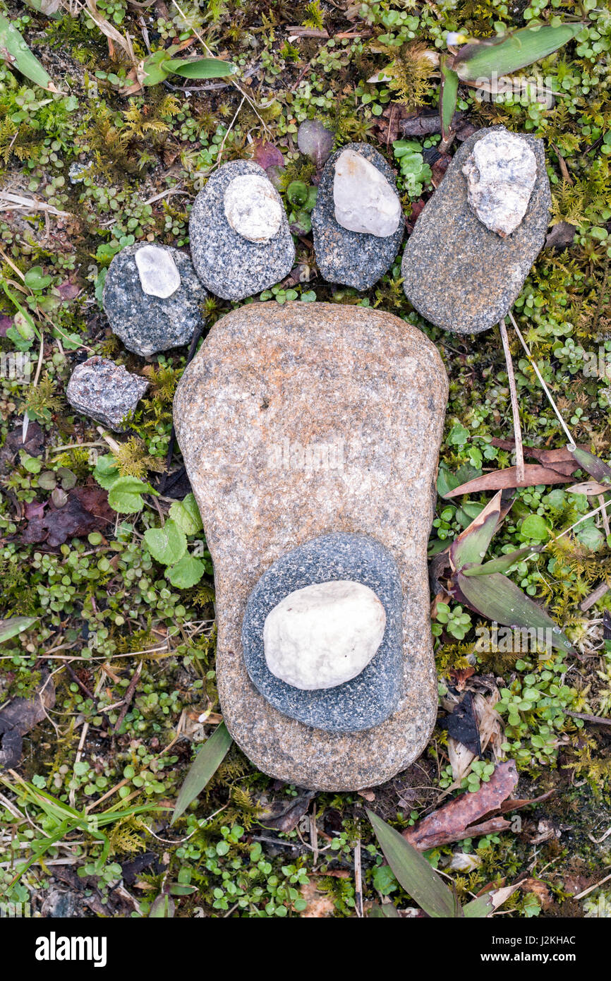 Stone Foot Rock Art - Pisgah National Forest, near Brevard, North Carolina, USA Stock Photo