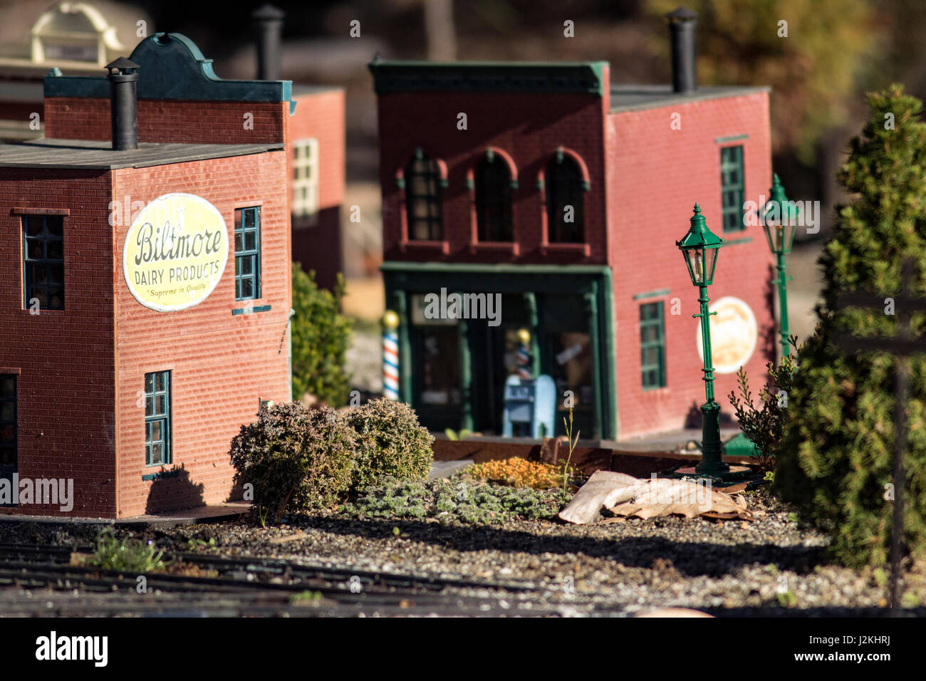 Rocky Cove Railroad Exhibit  - North Carolina Arboretum, Asheville, North Carolina, USA Stock Photo