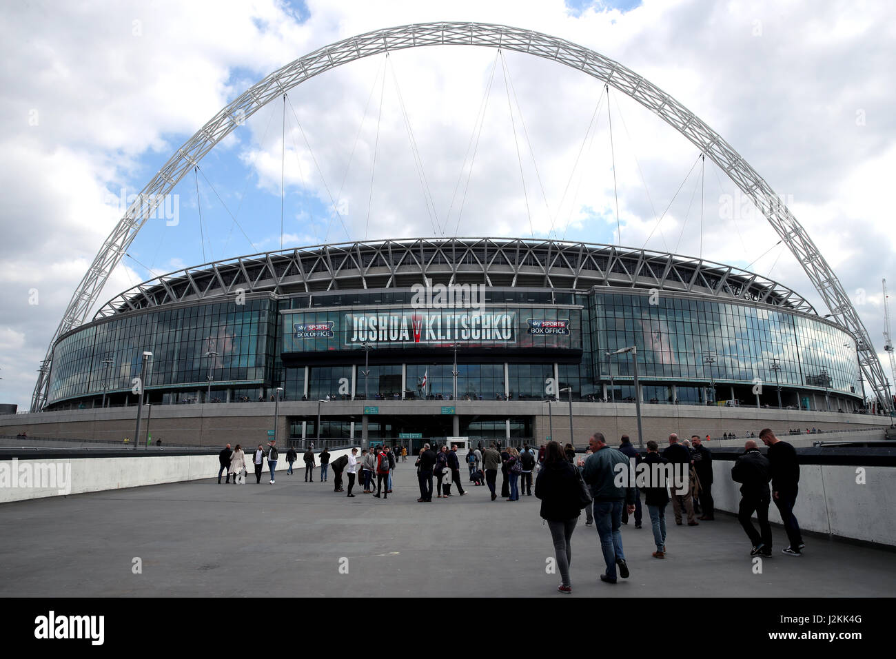 Fan's arrive early at Wembley Stadium, London Stock Photo Alamy