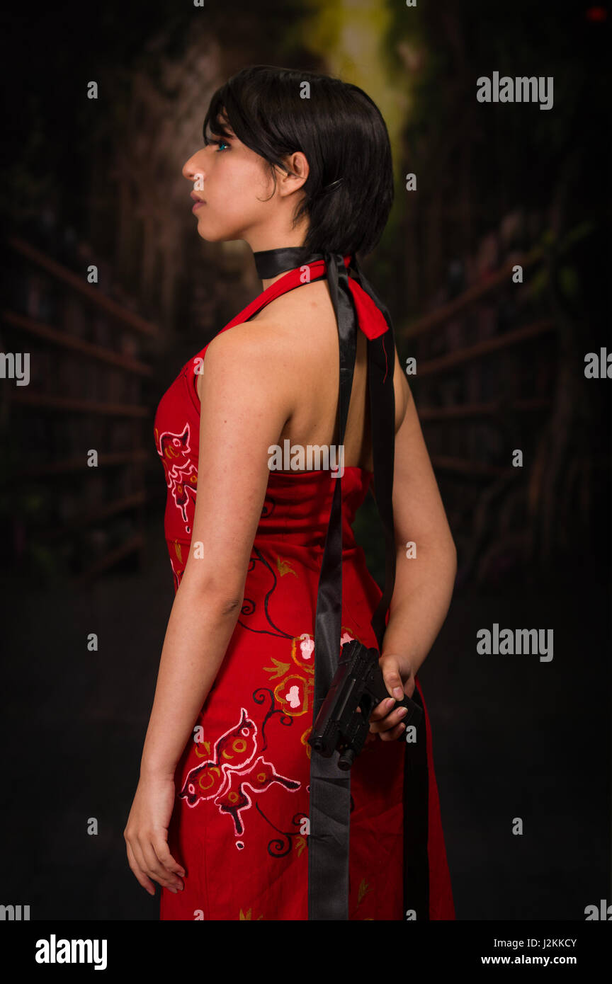 Ada Wong cosplay, resident evil custom Stock Photo