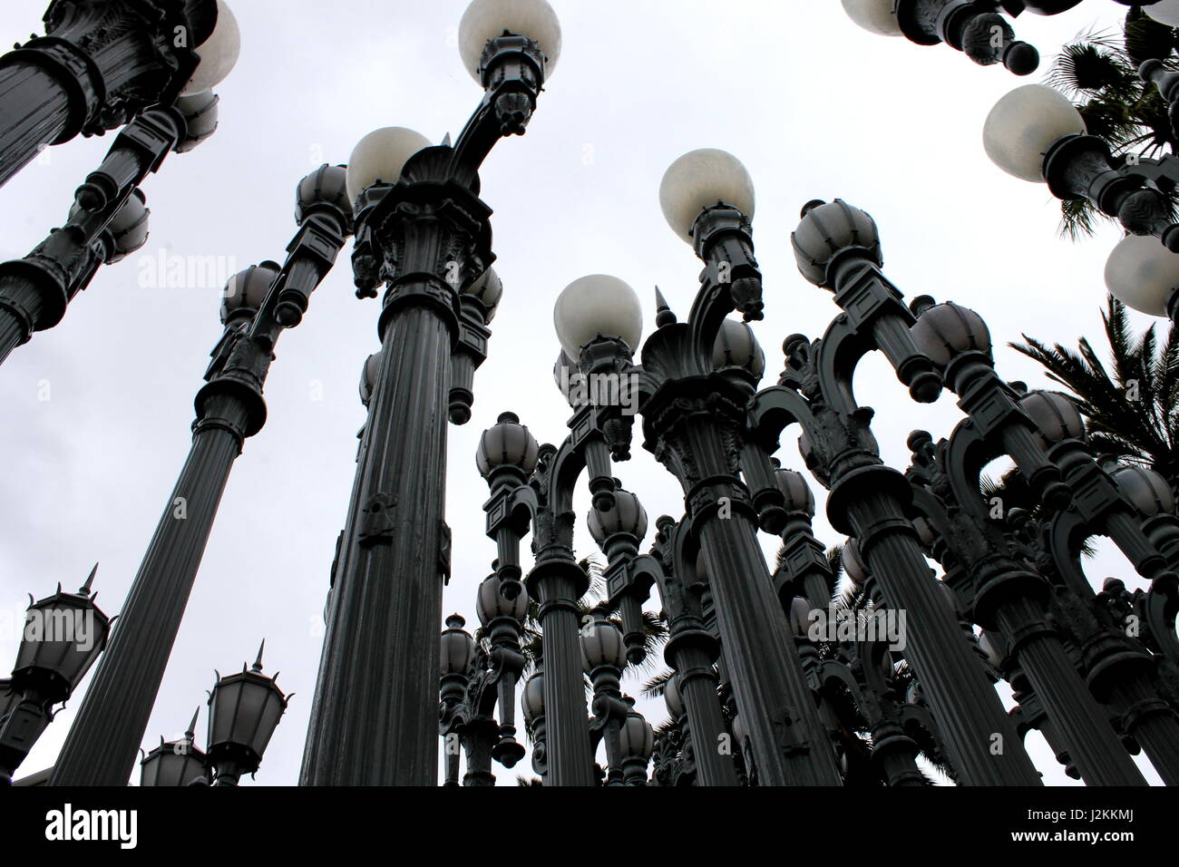 "Urban Light" a sculpture in front of the Los Angeles County Museum