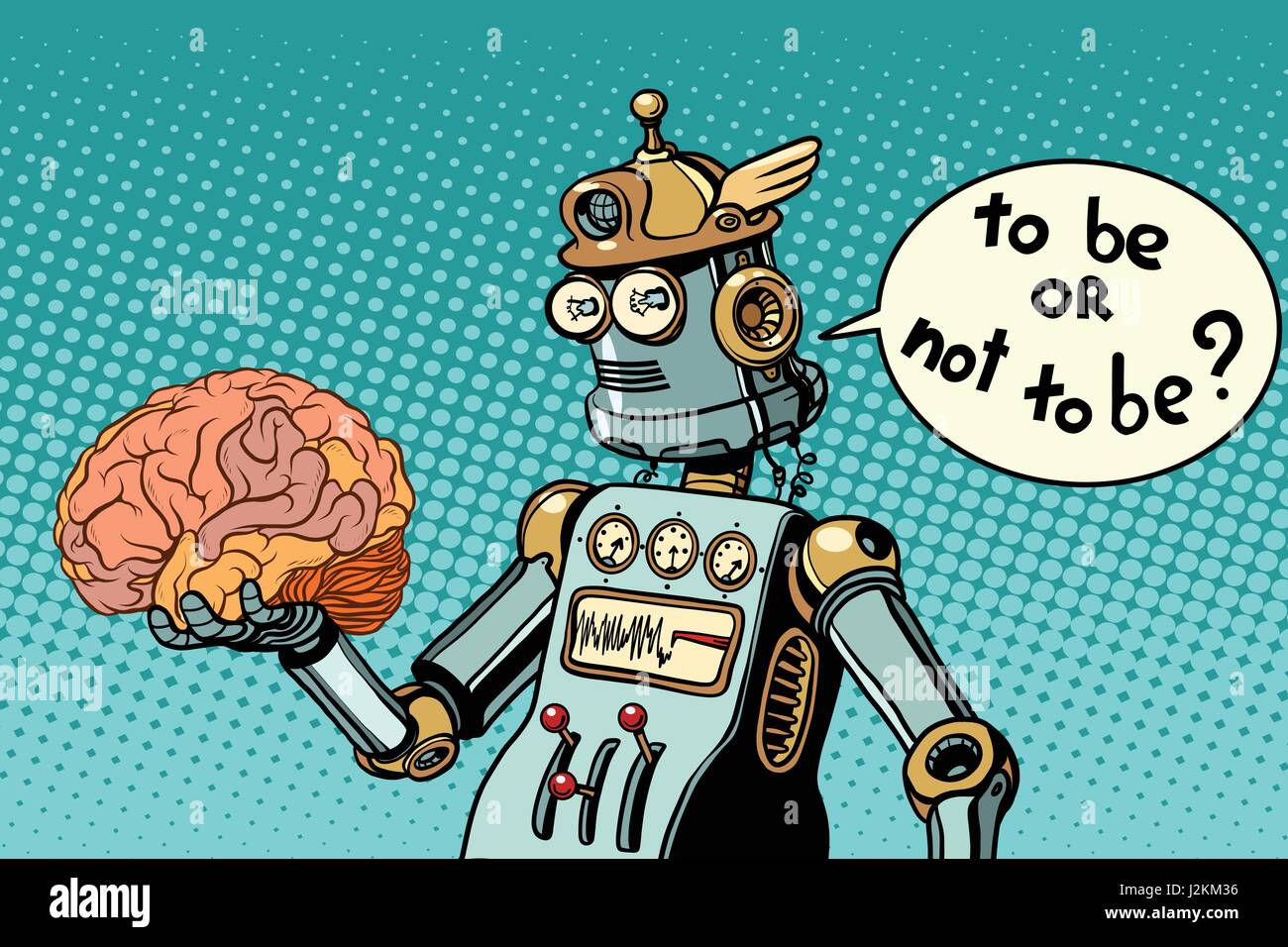 Artificial intelligence and the human brain Stock Vector Image & Art ...