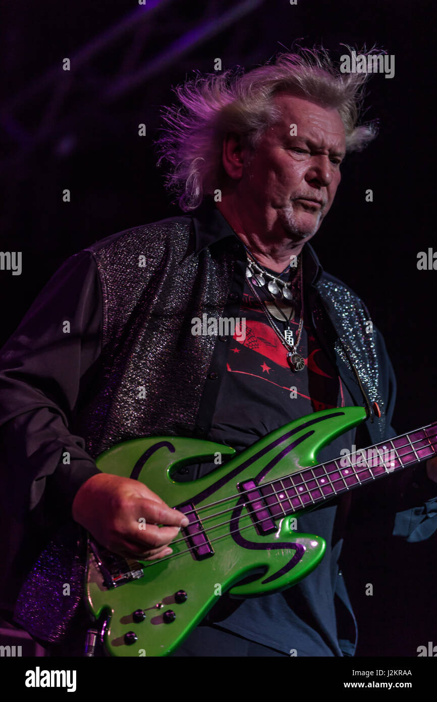 Chris Squire, bassist was a founder member of the English rock band Yes. Stock Photo