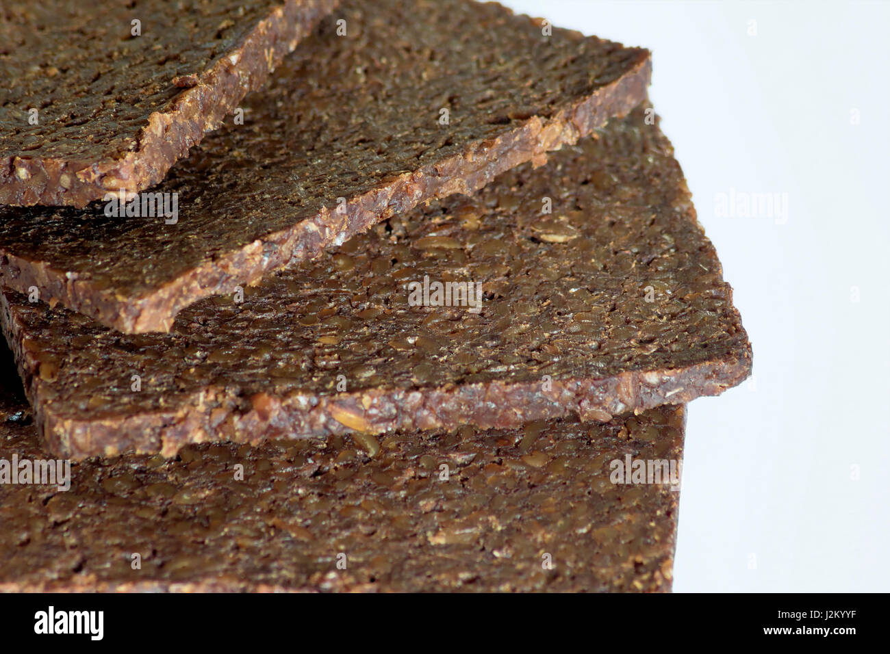 Pumpernickel German bread made from coarsely ground wholegrain rye