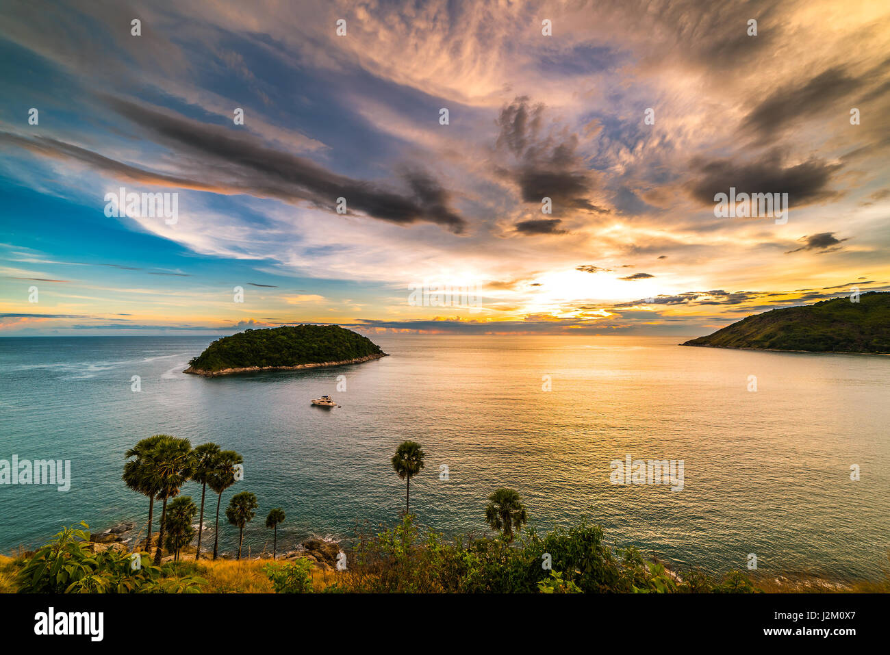 Sunset view beautiful Promthep Cape Phuket Thailand Stock Photo - Alamy