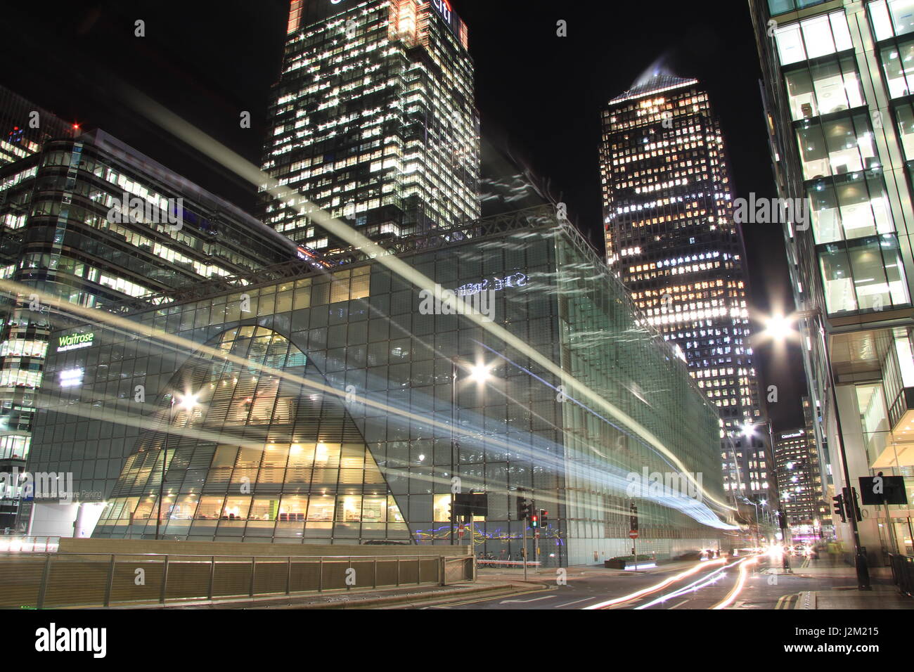 Canary wharf at night Stock Photo - Alamy