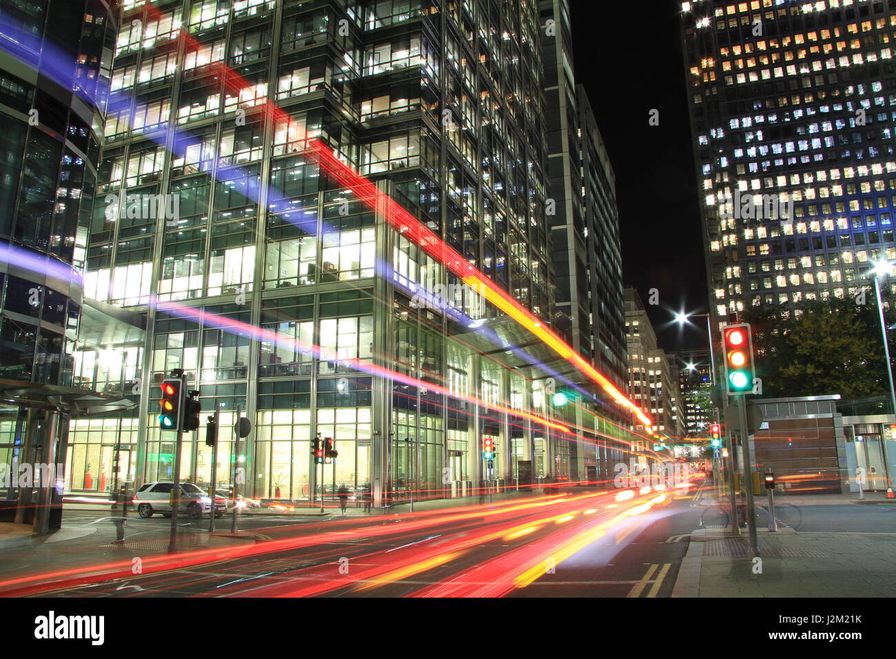 Canary wharf at night Stock Photo - Alamy