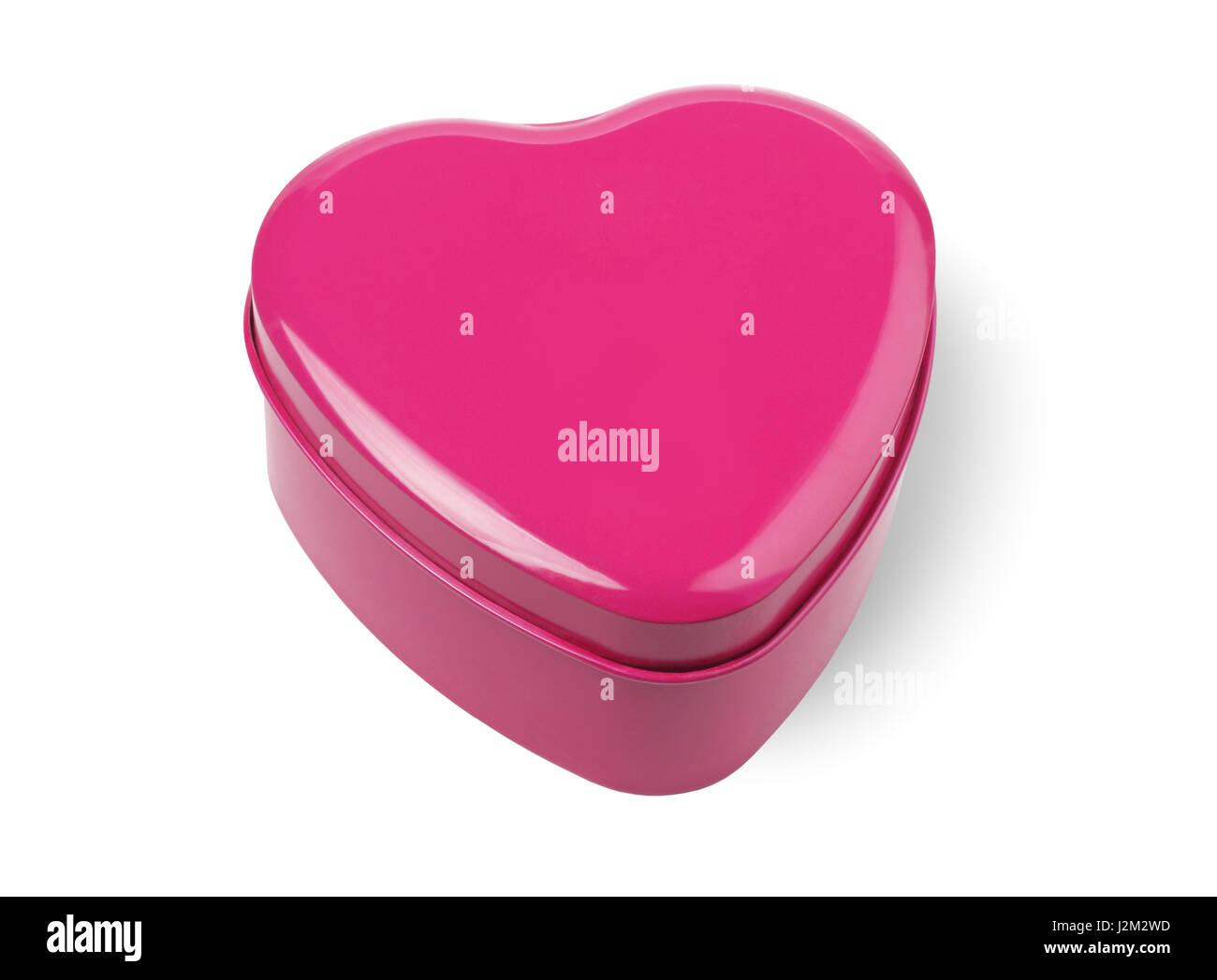 Heart Shaped Gift Box on White Background Stock Photo