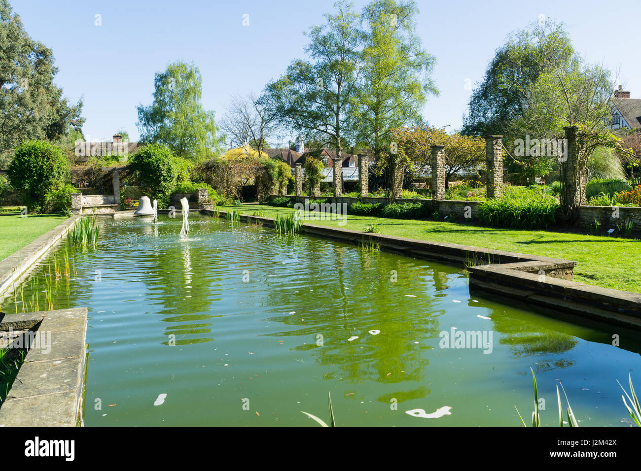 water display in a park at springtime, UK Stock Photo - Alamy
