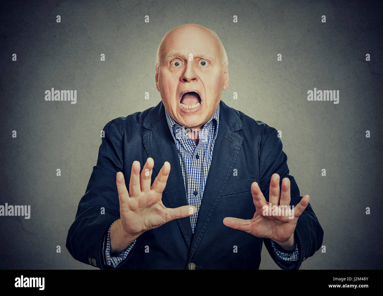 Man scared hands face hi-res stock photography and images - Alamy