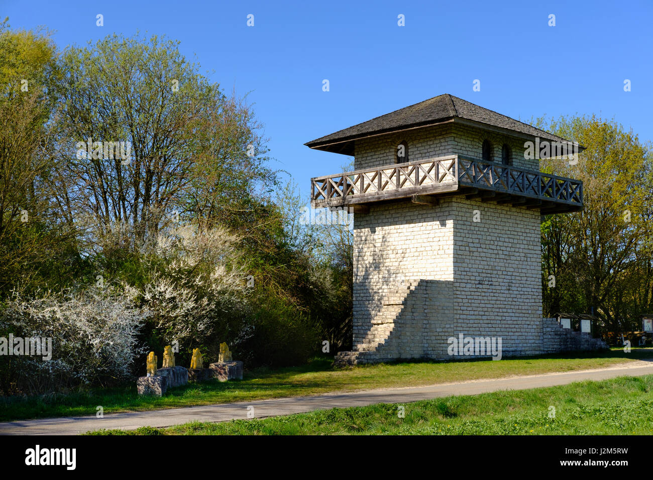 Limes, Limes tower in Erkertshofen near Titting, Altmuehltal natural