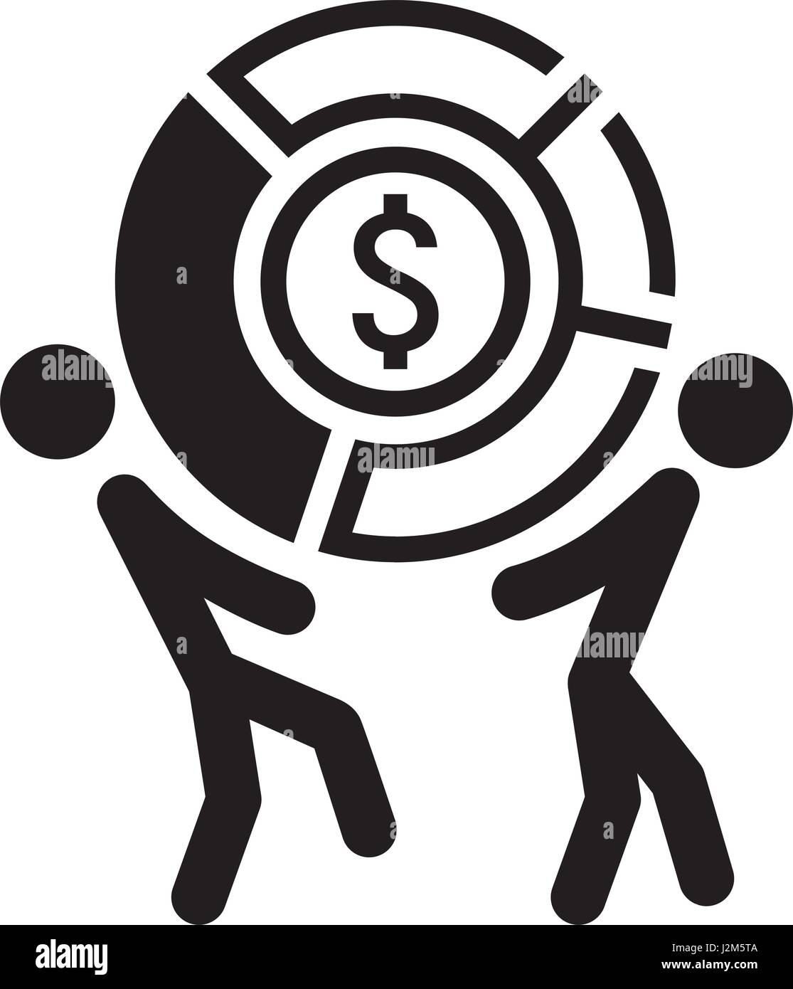 Market share icon business concept flat design stock vector image