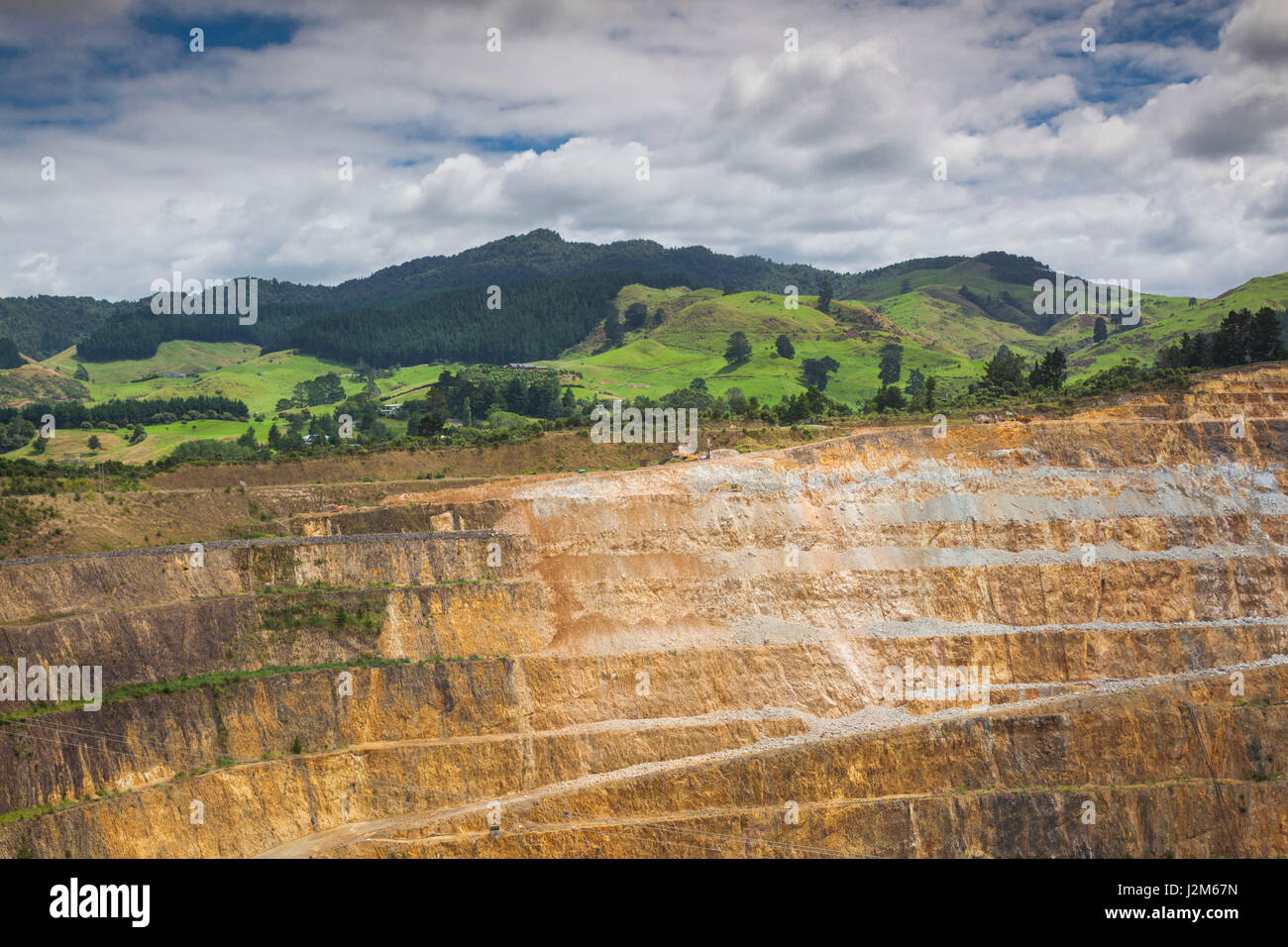 New Zealand, North Island, Waihi, elevated view of the Martha Mine Stock Photo