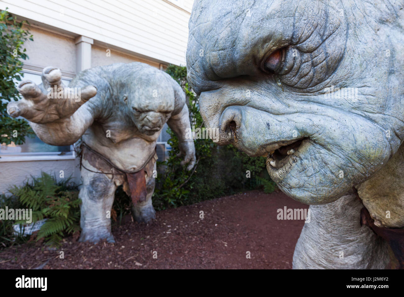 New Zealand, North Island, Wellington, Miramar area, Weta Cave, famed movie special effects