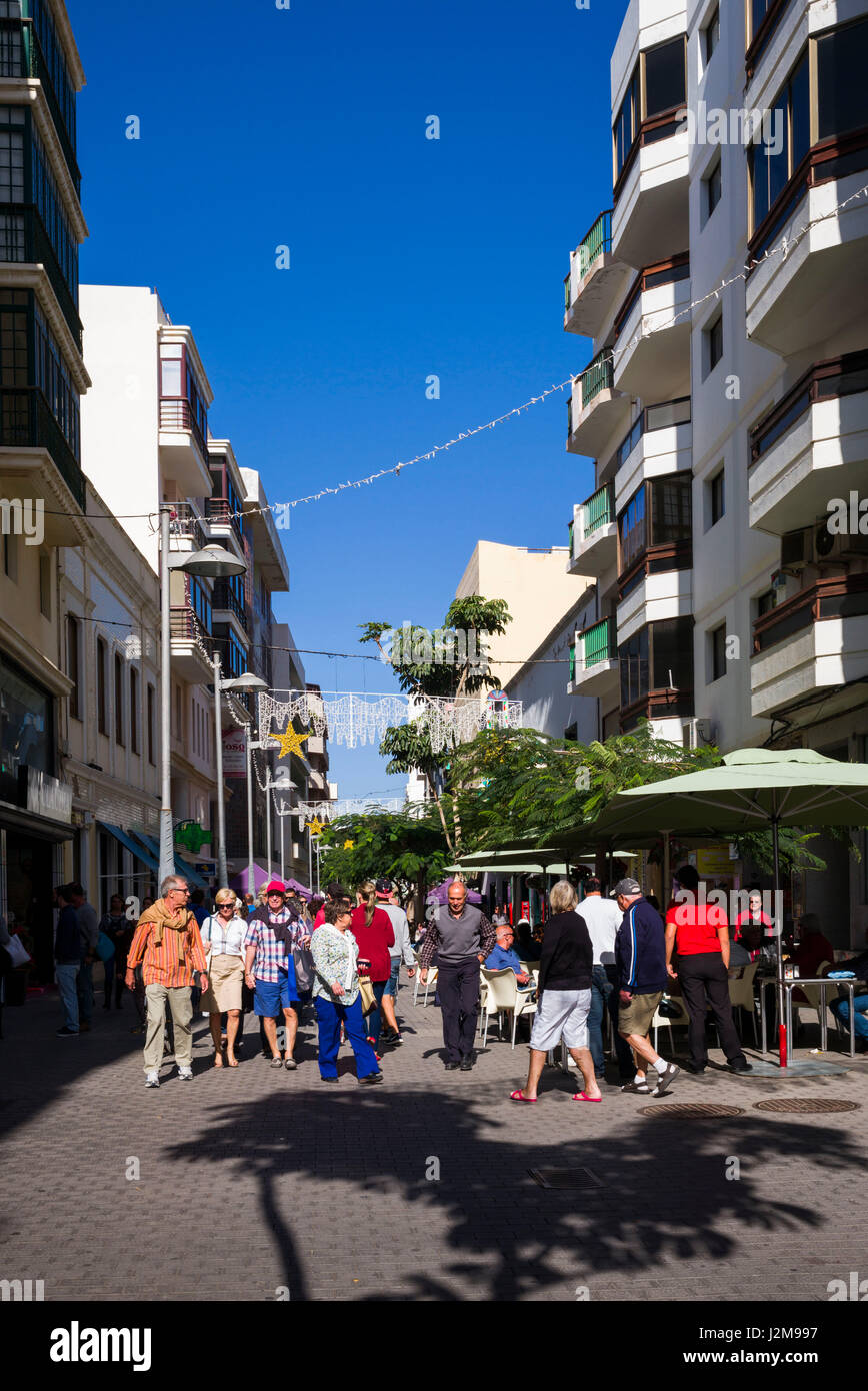 Spain, Canary Islands, Lanzarote, Arecife, townspeople Stock Photo