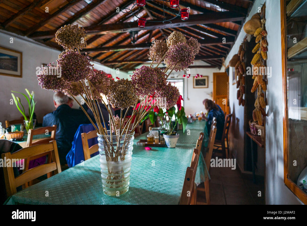 Spain, Canary Islands, La Gomera, Las Hayas, Casa Efigenia, home-style  restaurant interior Stock Photo - Alamy