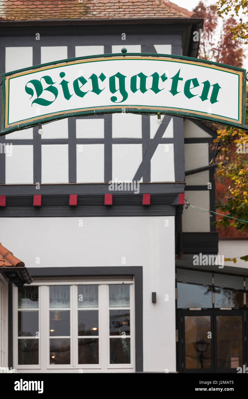 Rlp Signs Germany, Rheinland-Pfalz, Speyer, Biergarten sign Stock Photo - Alamy