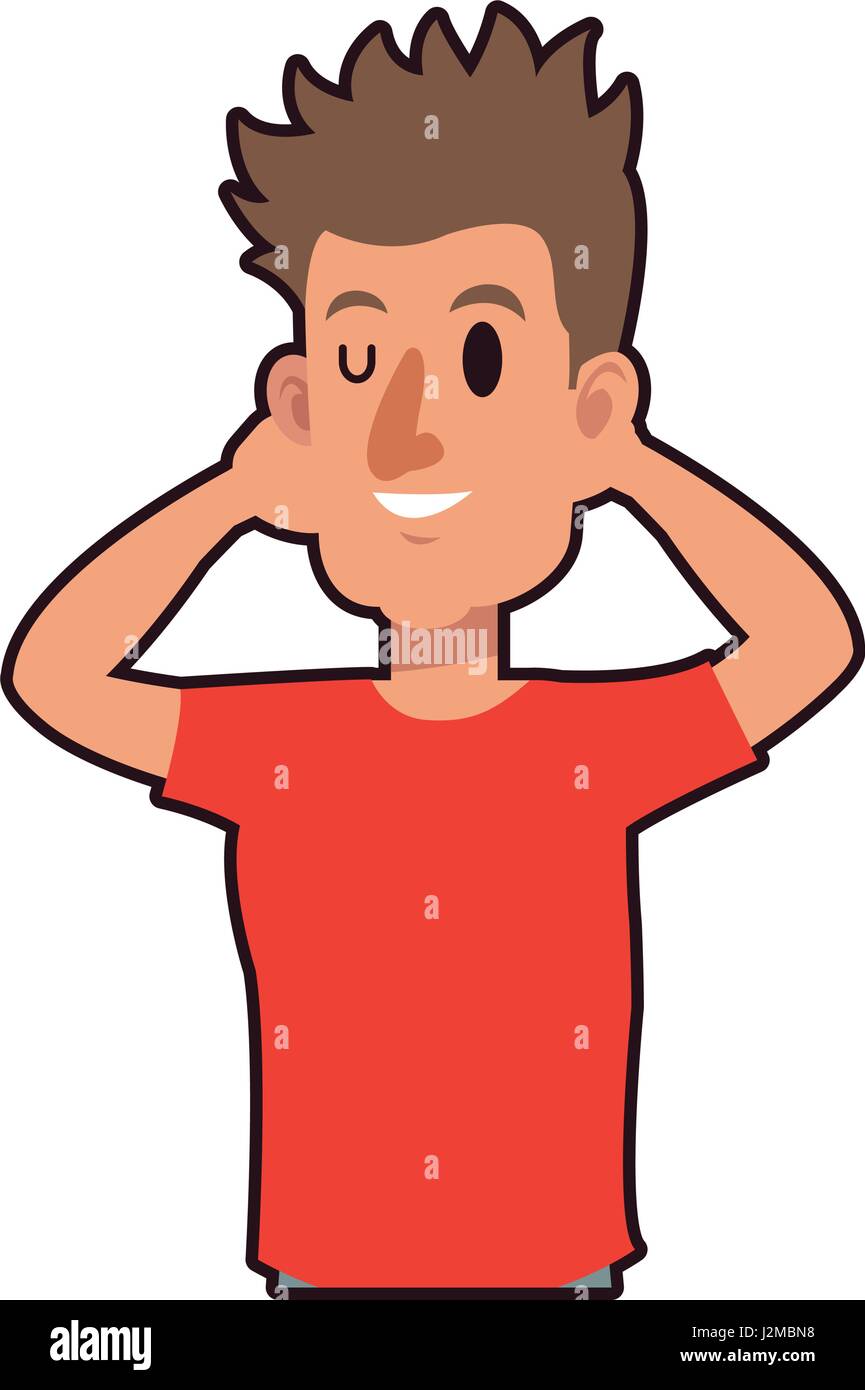 character man with arms up relaxed attitude Stock Vector Image & Art