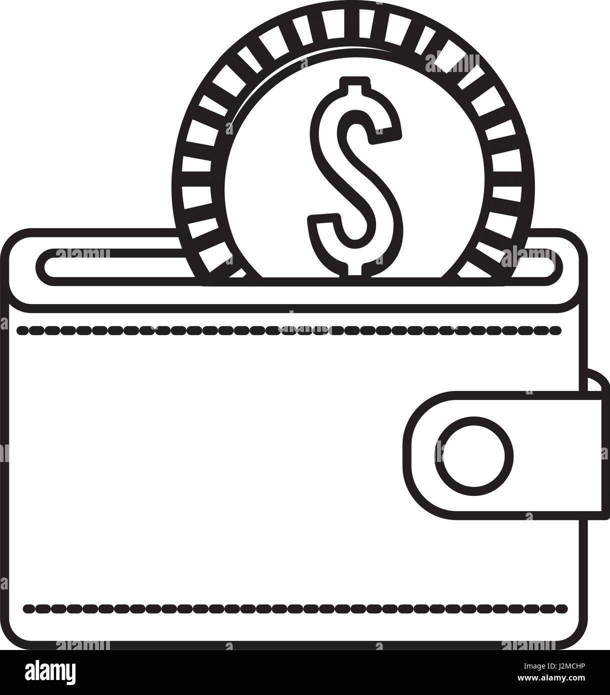 line wallet with coin money inside Stock Vector Image & Art - Alamy