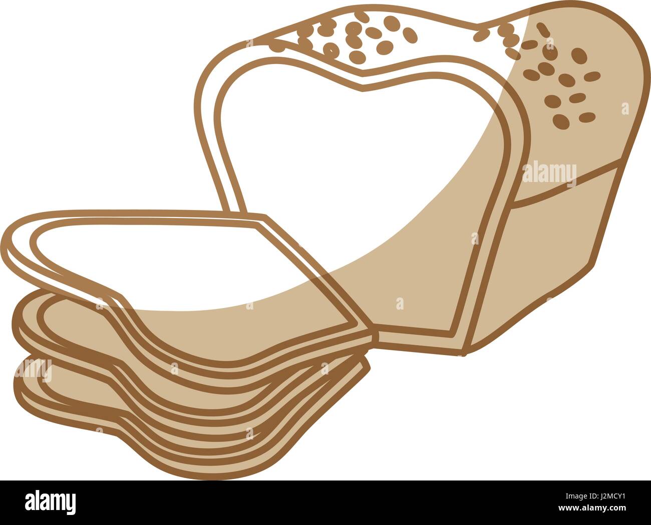 silhouette delicious fresh bakery slice bread and loaf Stock Vector ...