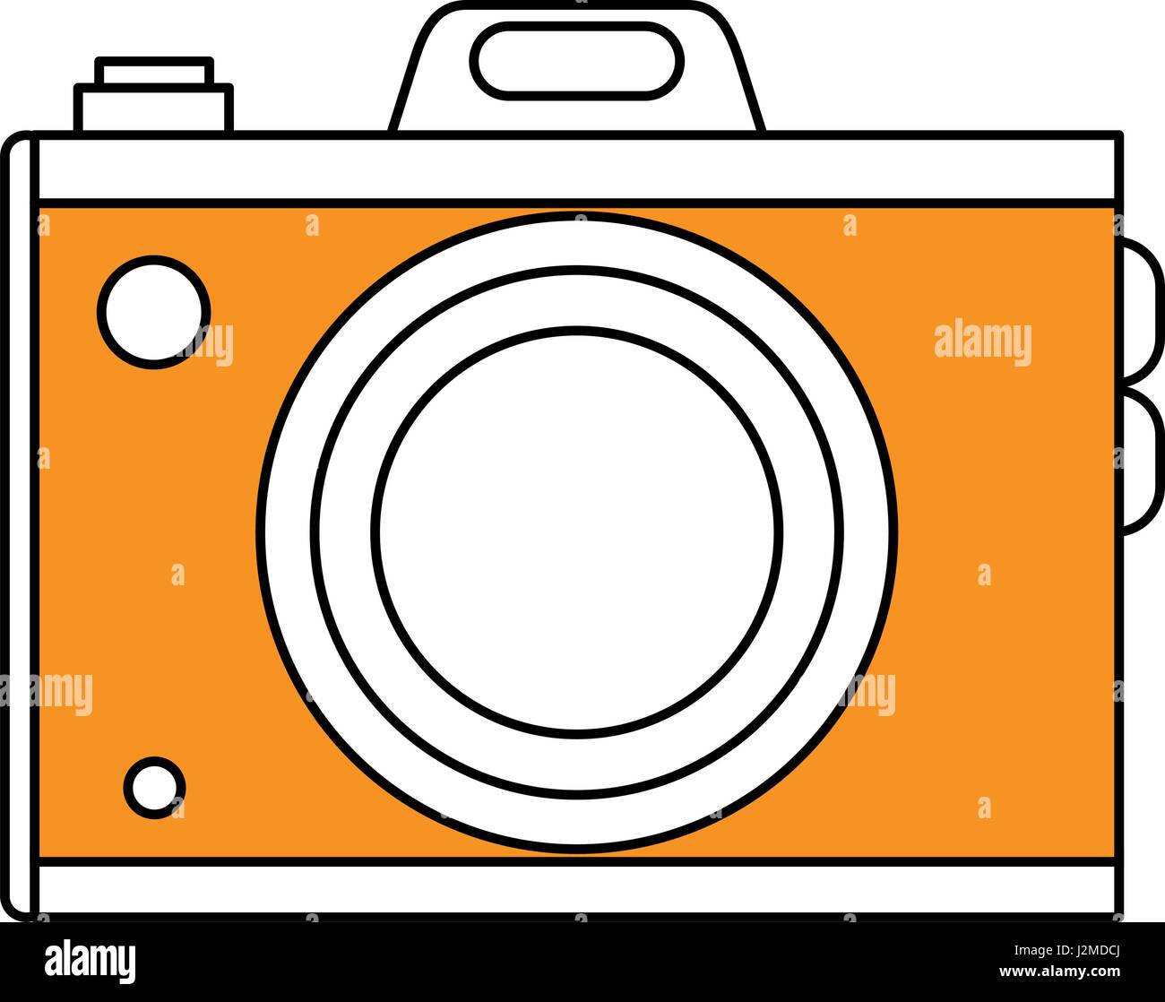 sketch color silhouette analog camera with flash Stock Vector Image