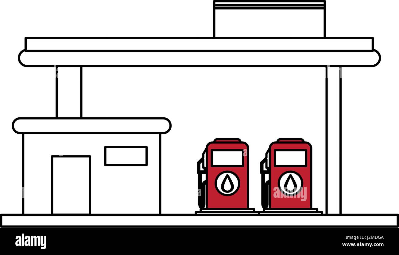 Gas Station. 3d illustration Stock Photo - Alamy