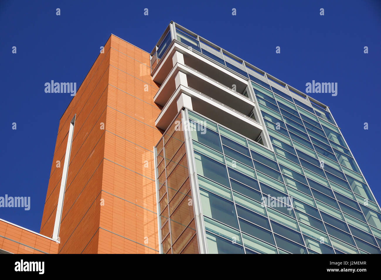Modern tall buildings seen from below. Diminishing perspective Stock Photo