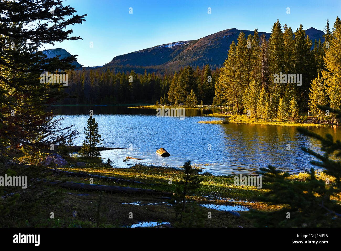 A lateafternoon view of Teapot Lake in the Uinta Mountains of northern