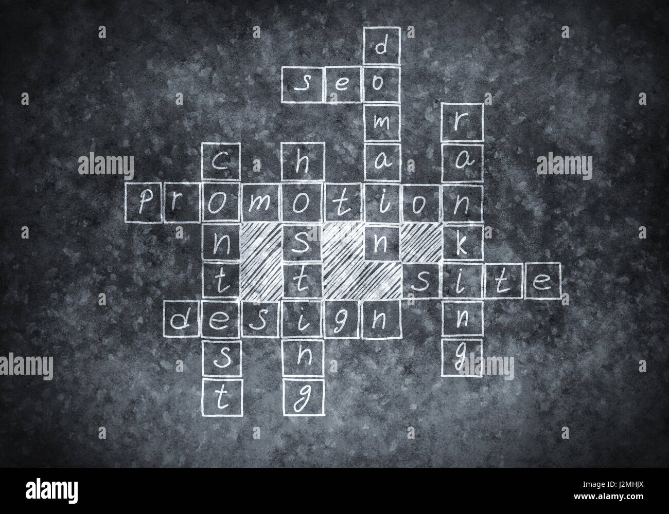 Chalk drawn crossword Stock Photo Alamy