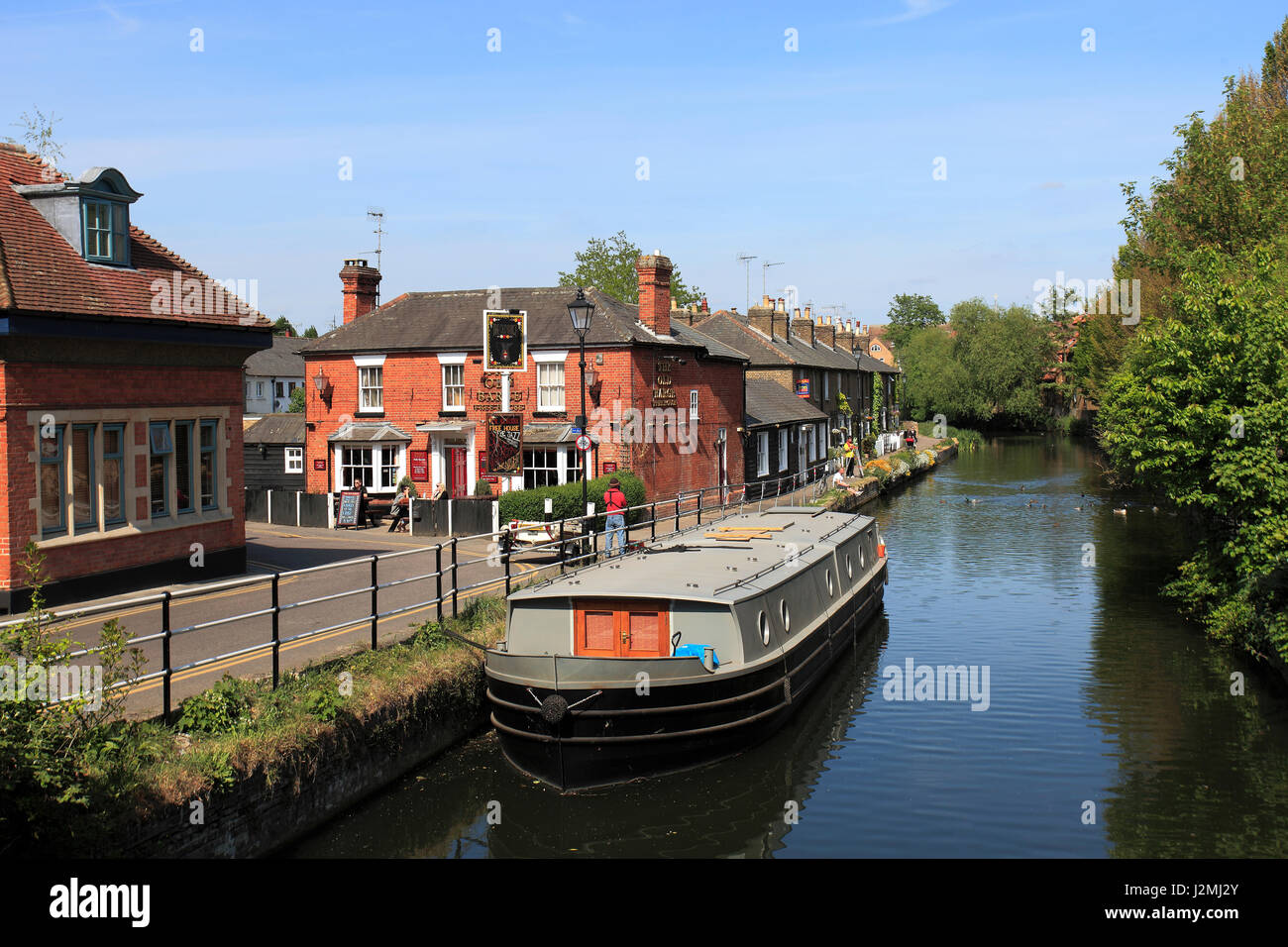 .Spring, June, May, The river Lee, Hertford town, Hertfordshire, England Stock Photo