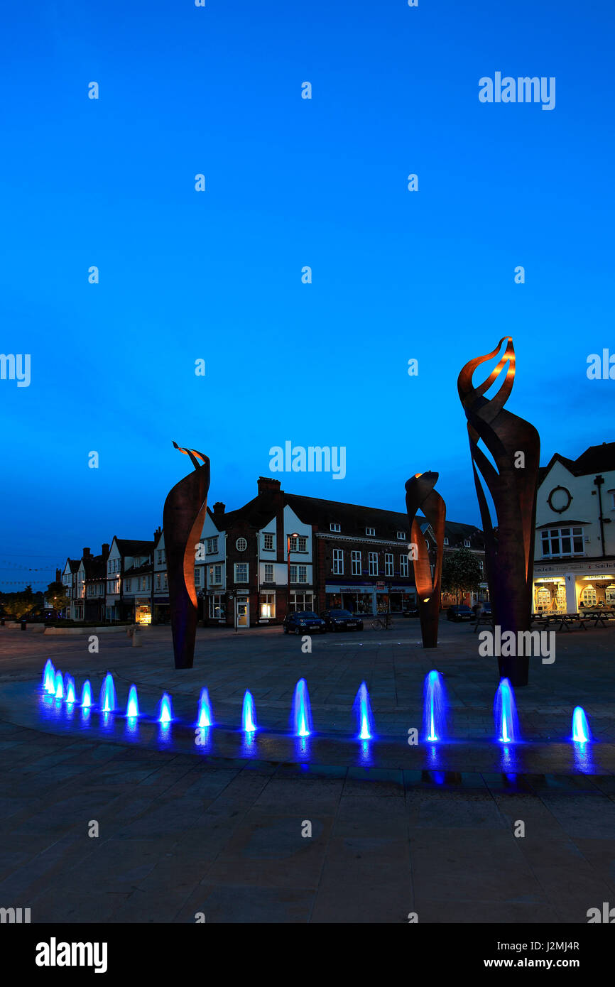 Art Sculptures in Leys Square, Letchworth Garden City, Hertfordshire County, England, UK Stock